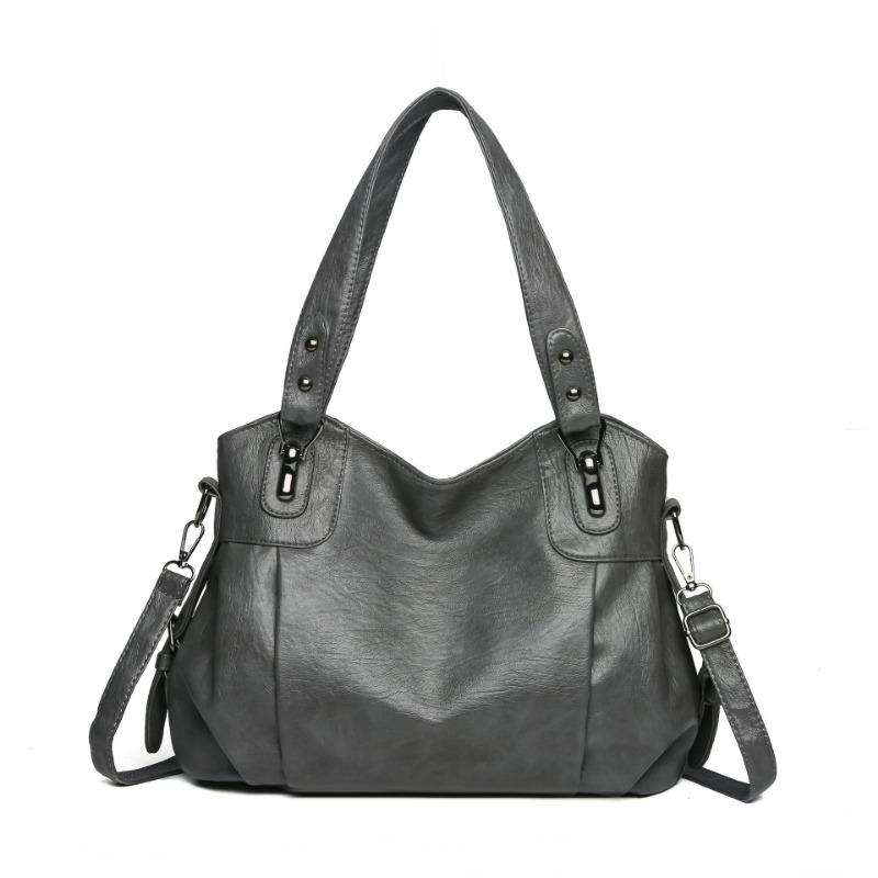 Retro Women's Handbag Shoulder Messenger Bag New Fashionable Large-capacity Soft Leather Mother Bag