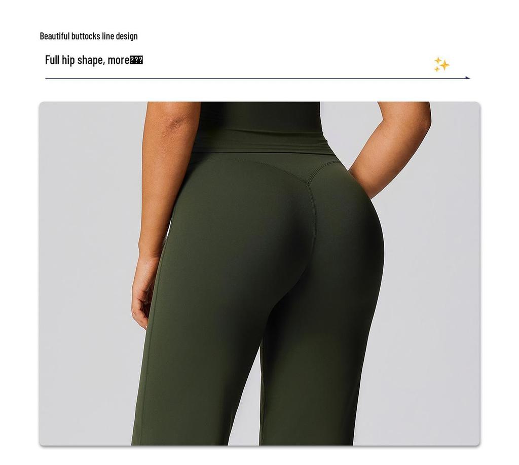 European & American Women's High Waist Quick-Dry Yoga Pants - Loose Fit, Hip Lifting, Versatile, Straight Leg Sportswear