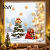Creative Christmas Glass Clings Window Static Sticker, Snowman Tree Pattern PVC Decal, Waterproof Easy Peel Stickers Reusable Festive Wall for Living