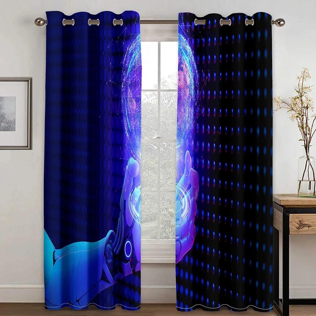Metaverse Robot Blackout Curtains High Shading For Bedroom Living Room Bathroom Kitchen Door Hall New Pattern
