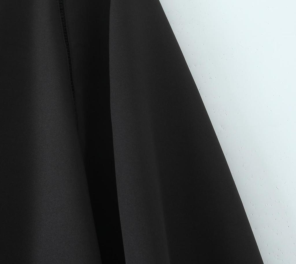 2025 European & American Style Black Halter Square Neck Sleeveless Retro Dress