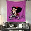 Mafalda Wall Tapestry Aesthetic Wall Hanging Printed Fabric Blanket Decorative Tapestries for Bedroom Living Room Home Decor