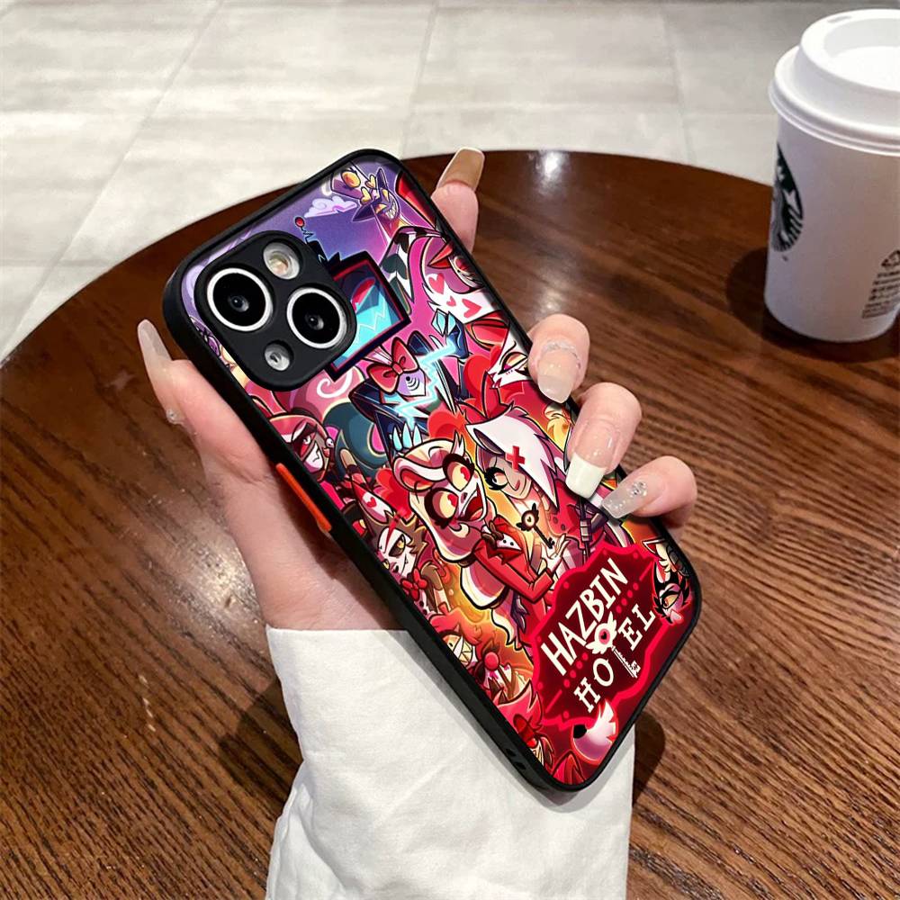 H-Hazbin Hotel Matte Cover Phone Case For iPhone 16 15 14 11 12 13 Mini Pro Max X XR XS shockproof