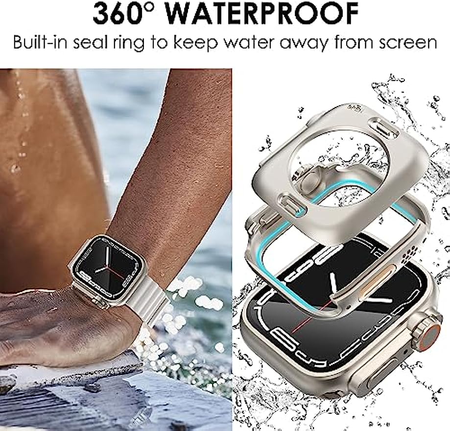 Waterproof Change to Ultra Case For Apple Watch 8 7 45mm 41mm 360°Full Cover For iWatch 6 5 4 44mm 40mm Upgrade to Ultra 49mm