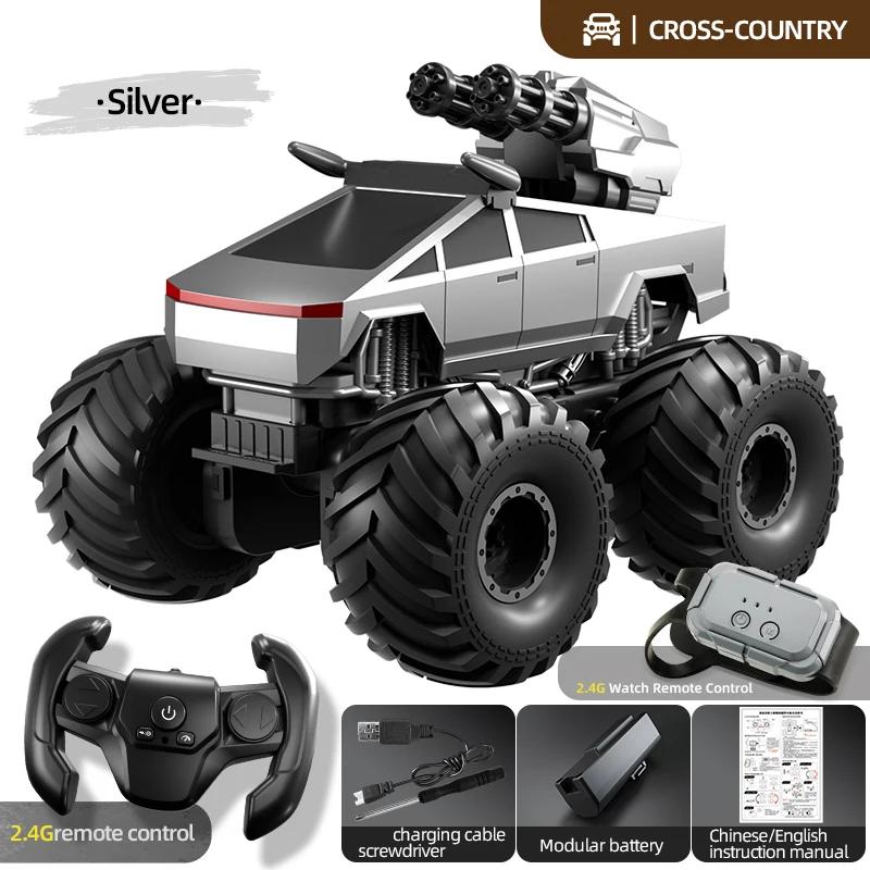 Q213 RC Off-road Stunt Car Amphibious Vehicle Children's Toy Cars 4WD 2.4G Pick-up Truck Water Cannon Remote Controlled Car