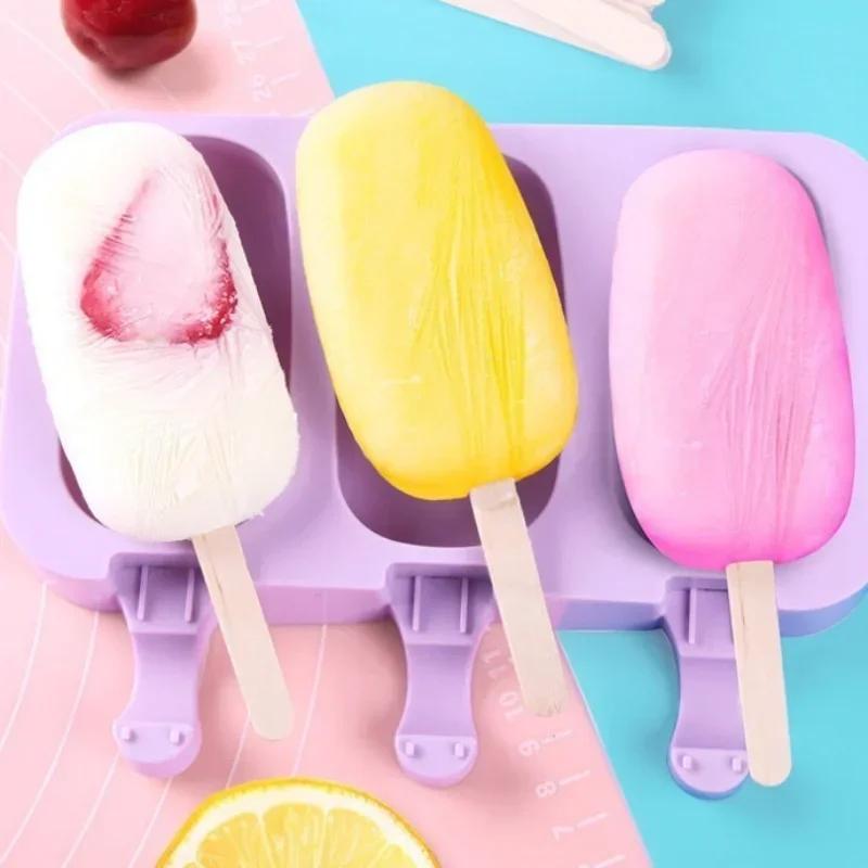 Silicone Ice Cream Mold Reusable Popsicle Moulds Cartoon Animal Mold Jelly Fruit Ice Cream Mold Summer Kitchen Accessories
