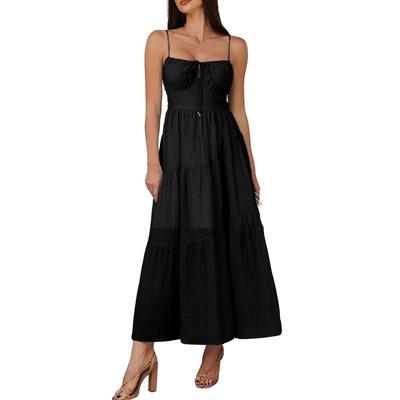 Women's Casual Loose And Fashionable Long Solid Color High Waisted Camisole Dress