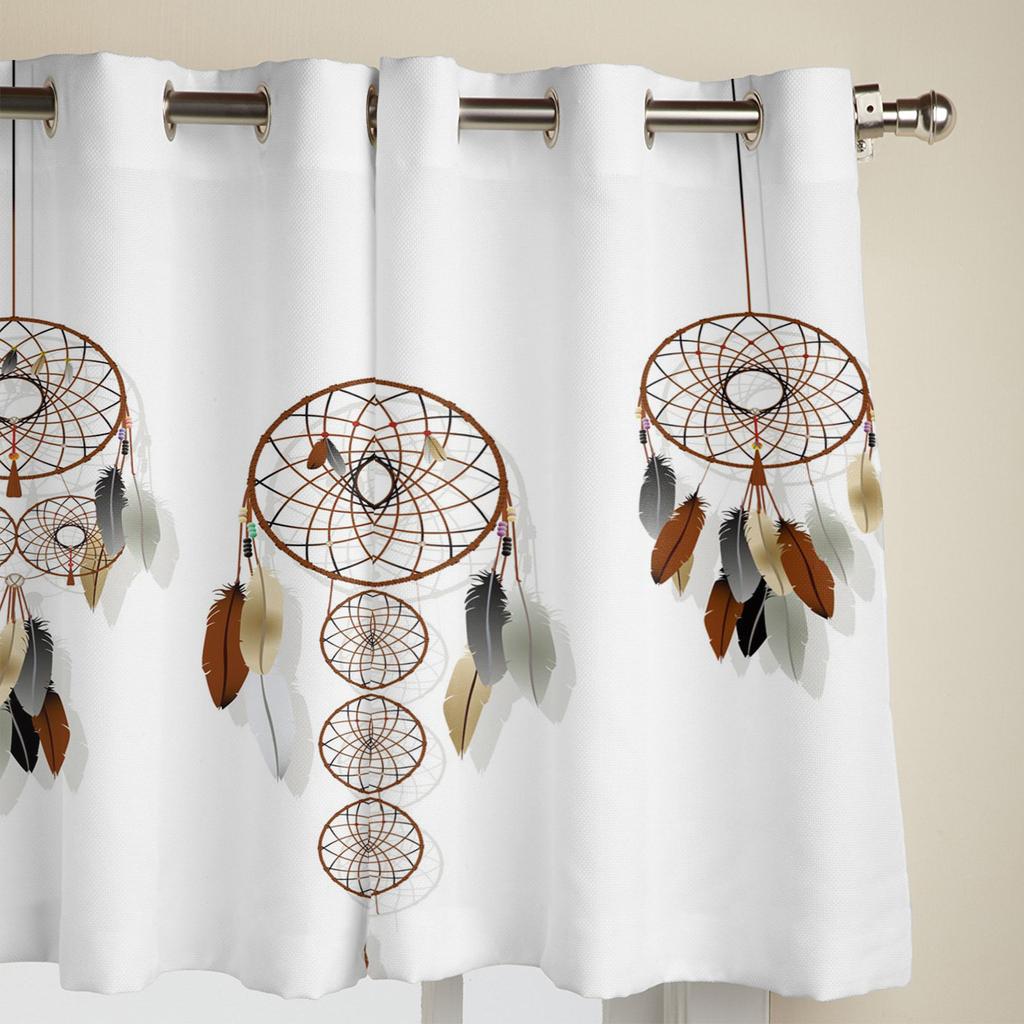 Dream Catcher Watercolor Feather Pattern Modern Window Curtains for Living Room Bedroom Curtain Blinds Drapes Door Curtains