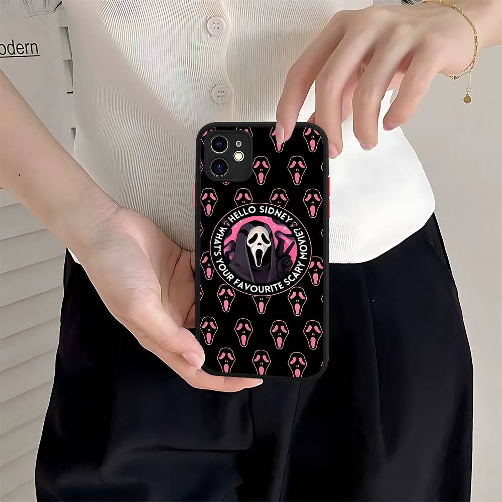 Ghost Face Art Scream Phone Case For IPhone 16 15 14 Plus 15 13 12 11 Pro Max X XS MAX Matte Cover