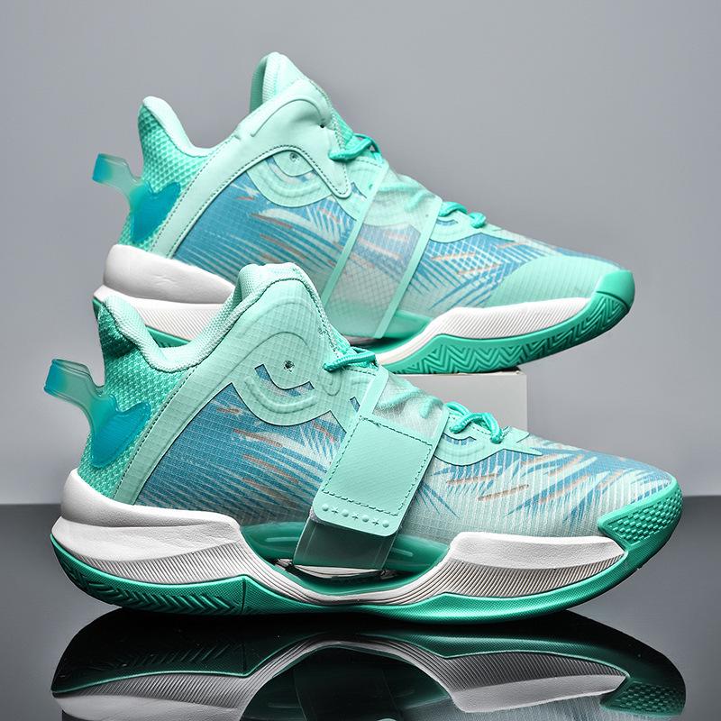 Luminous Velcro High-Top Unisex Basketball Shoes for Teens, Trendy Sports Footwear for Cement Courts