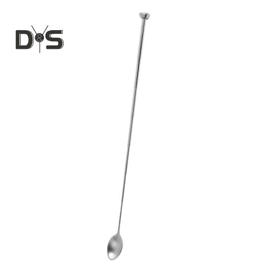 Einziehbarer Löffel, 14,8–44 cm, Teleskoplöffel aus Edelstahl, ausziehbarer Griff, tragbar, rostfrei, Geschirrzubehör zum Grillen, Toasten von Obst