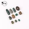 Tibetan Three-Eyed Dark Green Agate Dzi Pendant Necklace