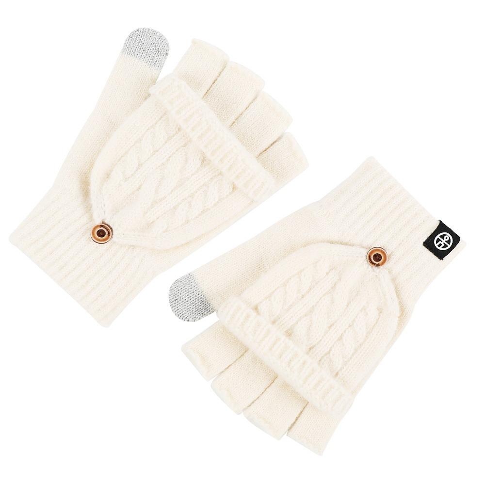 Winter Warm Fingerless Flip Gloves Wool Knitted Touchscreen Gloves  For Men Women Unisex
