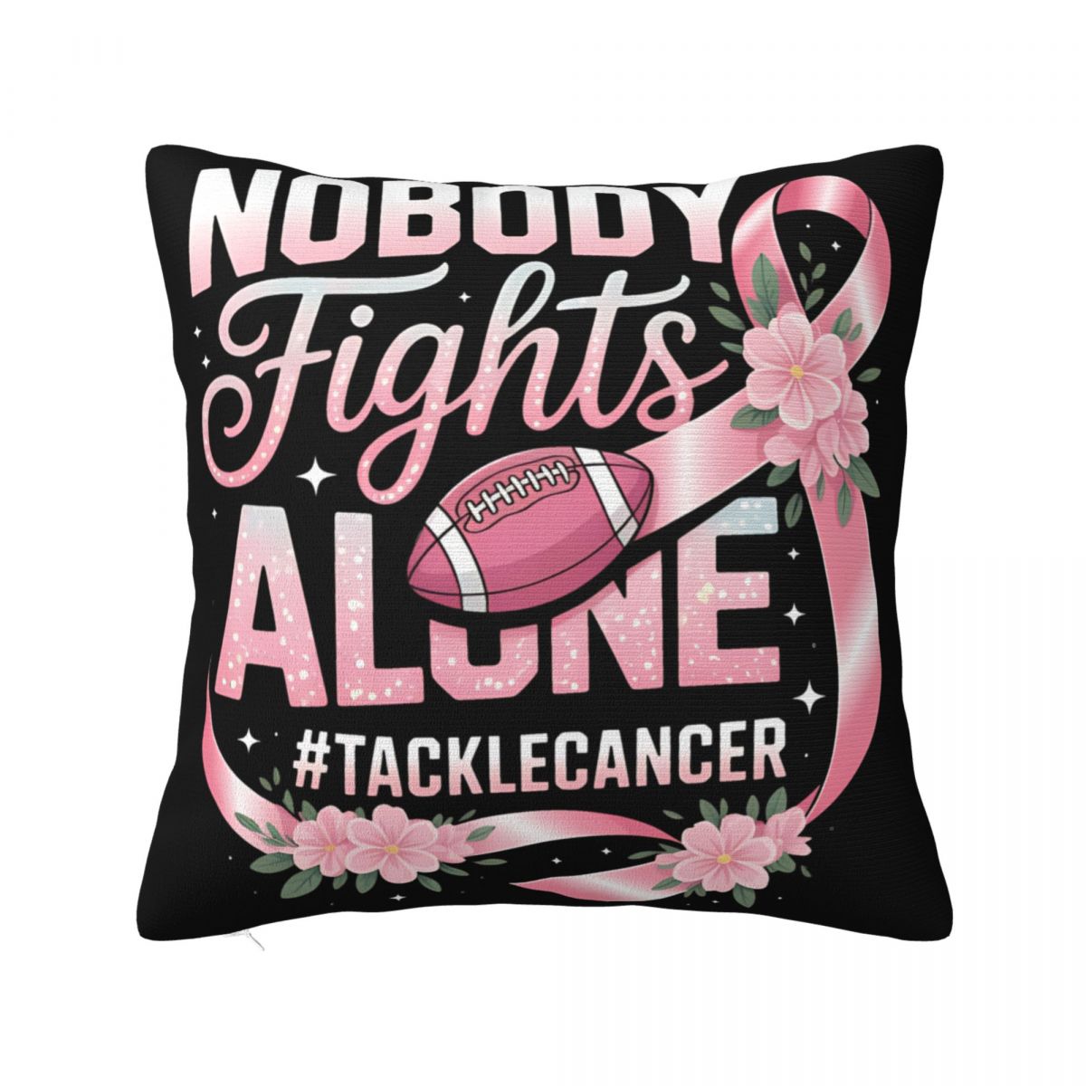 

Pink Out Tackle Breast Cancer Awareness American Football Pillow Cases Cushion Cover Decorative Throw Pillow Case Cover for Bed 30x30cm 12x12in