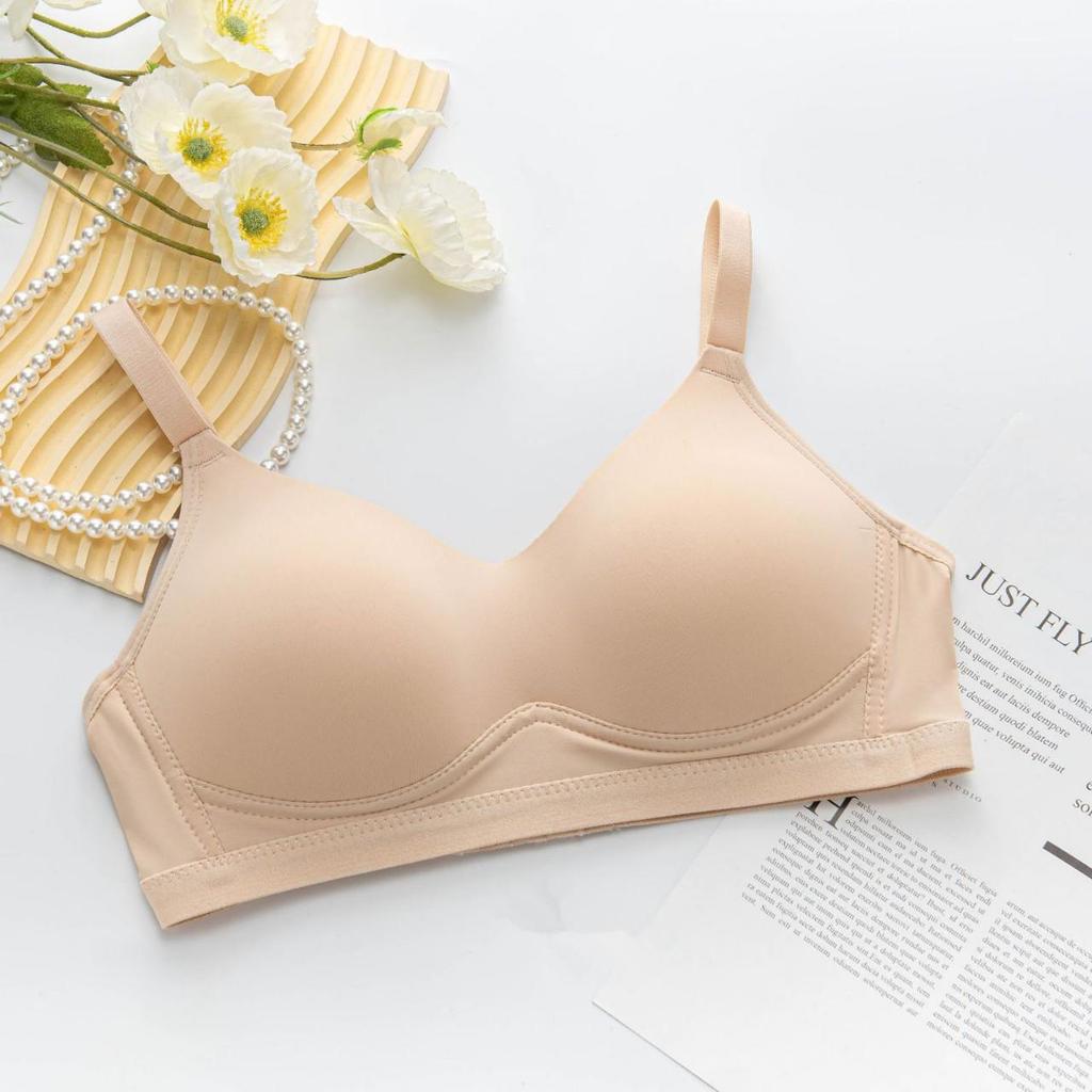 Soft Wire-Free Push-Up Bra for Small Chest - Anti-Sagging, Breathable, Thin Cup with Side Support
