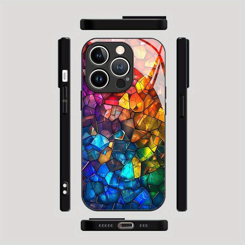Vibrant Creative Glass Mosaic Pattern Phone Case for iPhone 16 Pro MaxiPhone 17 16 16ProMax 15 14 13 12ProMax 11 11Pro