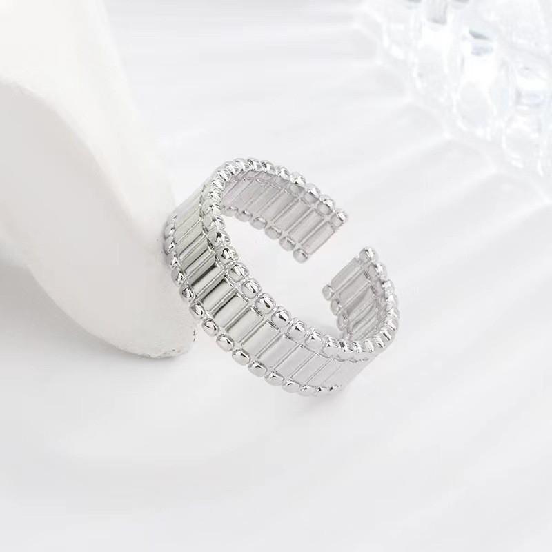 Adjustable Geometric Gear Ring Women Men Minimalist Vintage Style Gold Tone Open Band Jewelry