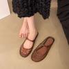 Women Jelly Flat Slippers Summer  Mesh Breathable Sandals Hollow Designer Shoe Casual Beach Walking Baotou Slide Footwear