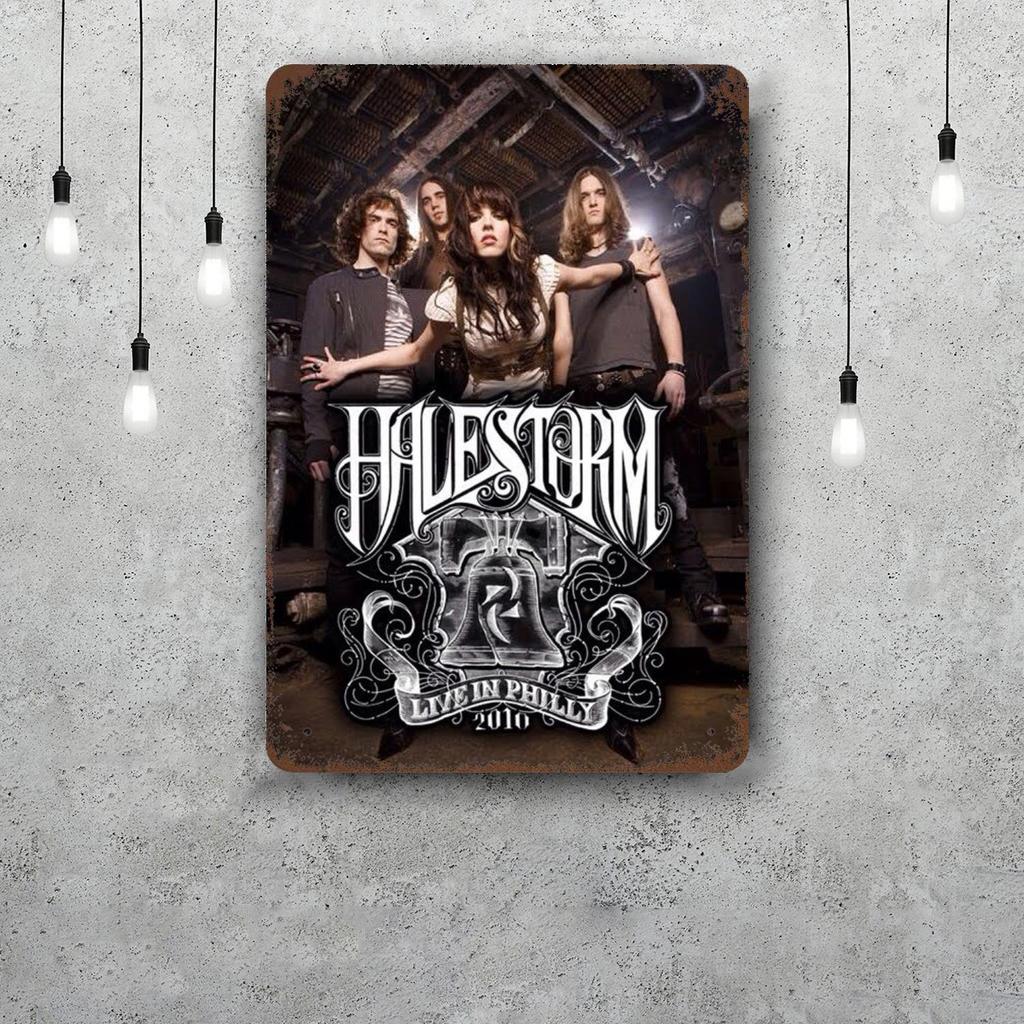 Halestorm Classic Poster Rusty Metal Plaque Retro Decorative Plate Bar Man Cave Garage Club Metal Sign Wall Decoration