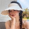Sweetheart Ice Silk Wide-Brim Lace Sun Hat Breathable Open-Crown Visor With Uv Protection For Travel