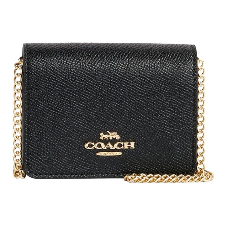 COACH Women`s Mini Leather Wallet Chain
