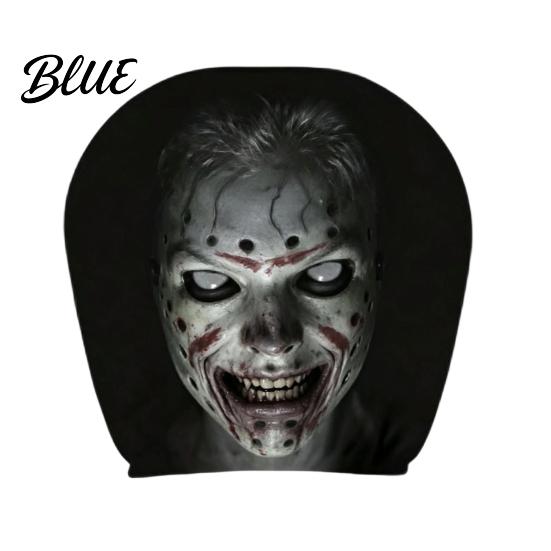 Removable Headrest Cover Ghost Face Car Covers Scary Seat Adjustable Protector Universal Stretchy Accessory for Most Cars