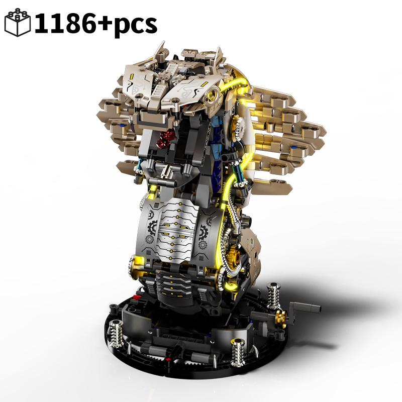

Non-Toxic 1186Pcs Mechanical Cobra Building Blocks Animal Series Light Up Creative 3D Ornament Christmas Gift Adults Kids WITH LIGHT