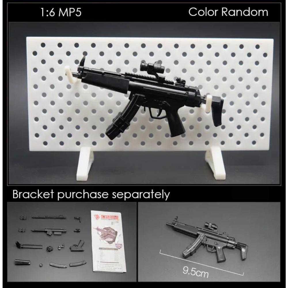 

1/6 MP5 MP40 MP7 UZI Модель пистолета-пулемета Пластиковая сборная оружие Военные симуляционные игрушки Цвет случайный