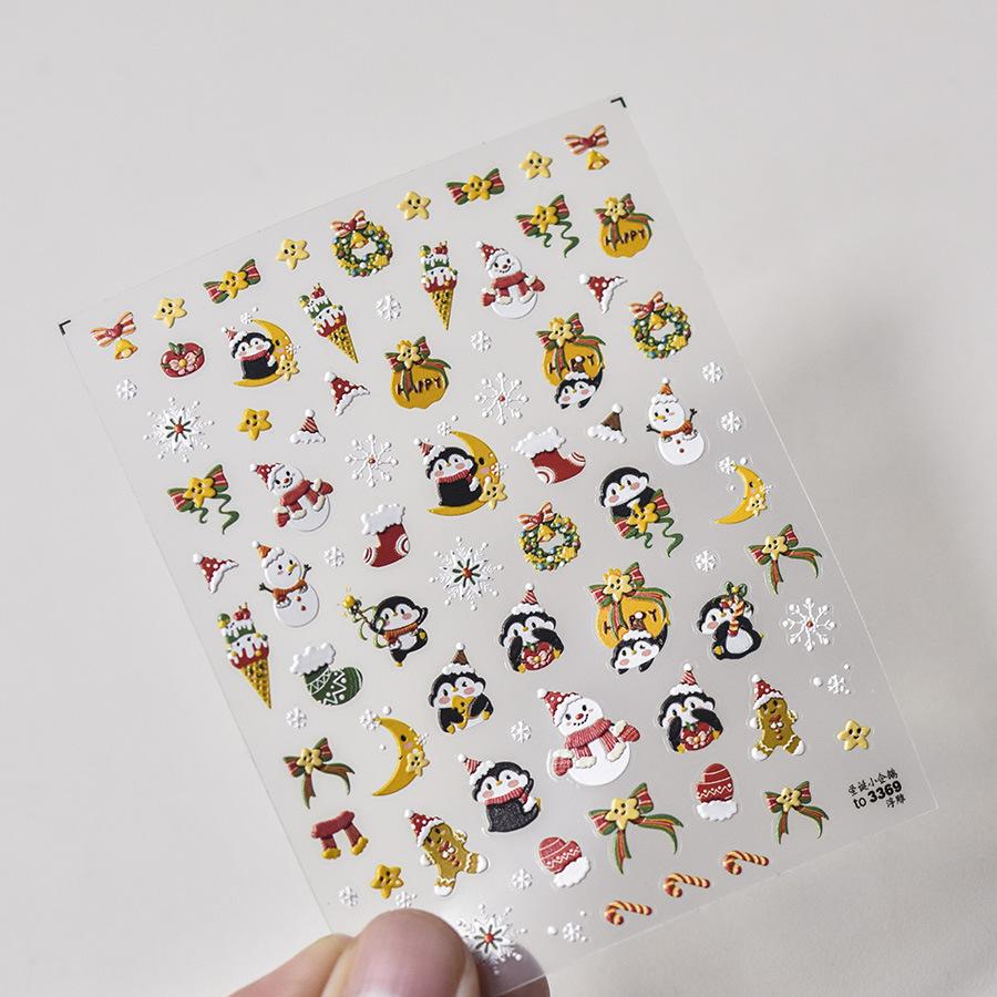 1pcs 5D Bronzing Star Moon Nail Art Stickers Luxury Gold Silver Adhesive Slider Press on Nail Decoration Decals Accessories DIY