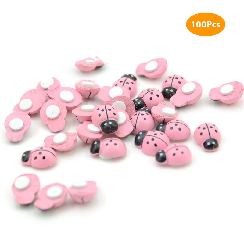 100Pcs Mini Holz Käfer Diy Handgemachte Handwerk Kühlschrank Wand Aufkleber Wohnkultur