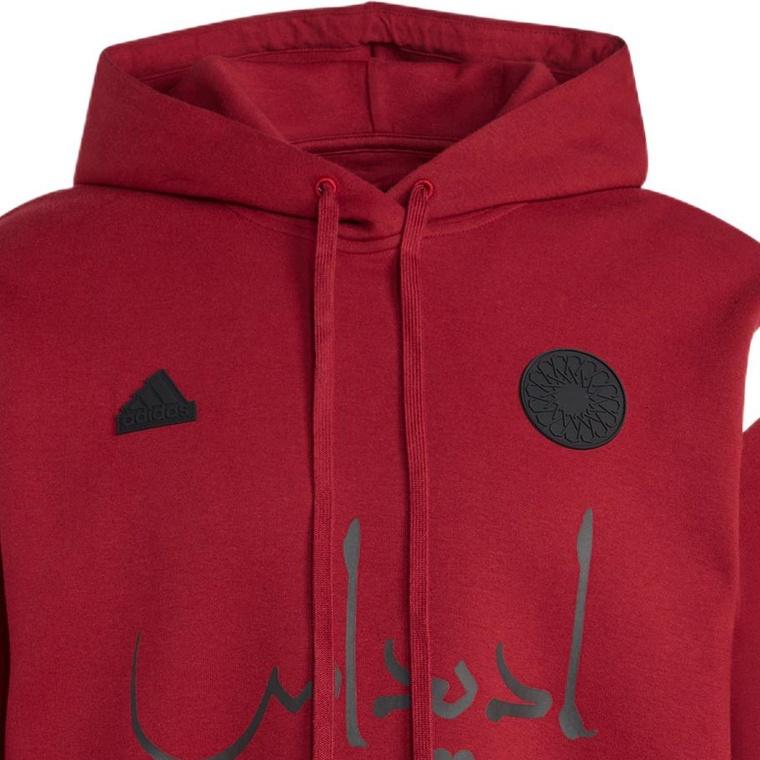 Adidas Oh Hd Kangaroo Pocket Signature Logo Drawstring Hoodie Sweatshirt Women Tops Red HS5908