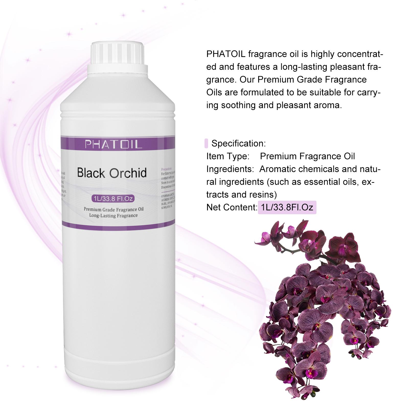 

PHATOIL 1000 мл/33,8 жидких унций Ароматические масла для диффузоров, изготовления свечей, парфюмерии своими руками, освежителей воздуха, идеально подходят для домашнего офиса в автомобиле Black Orchid