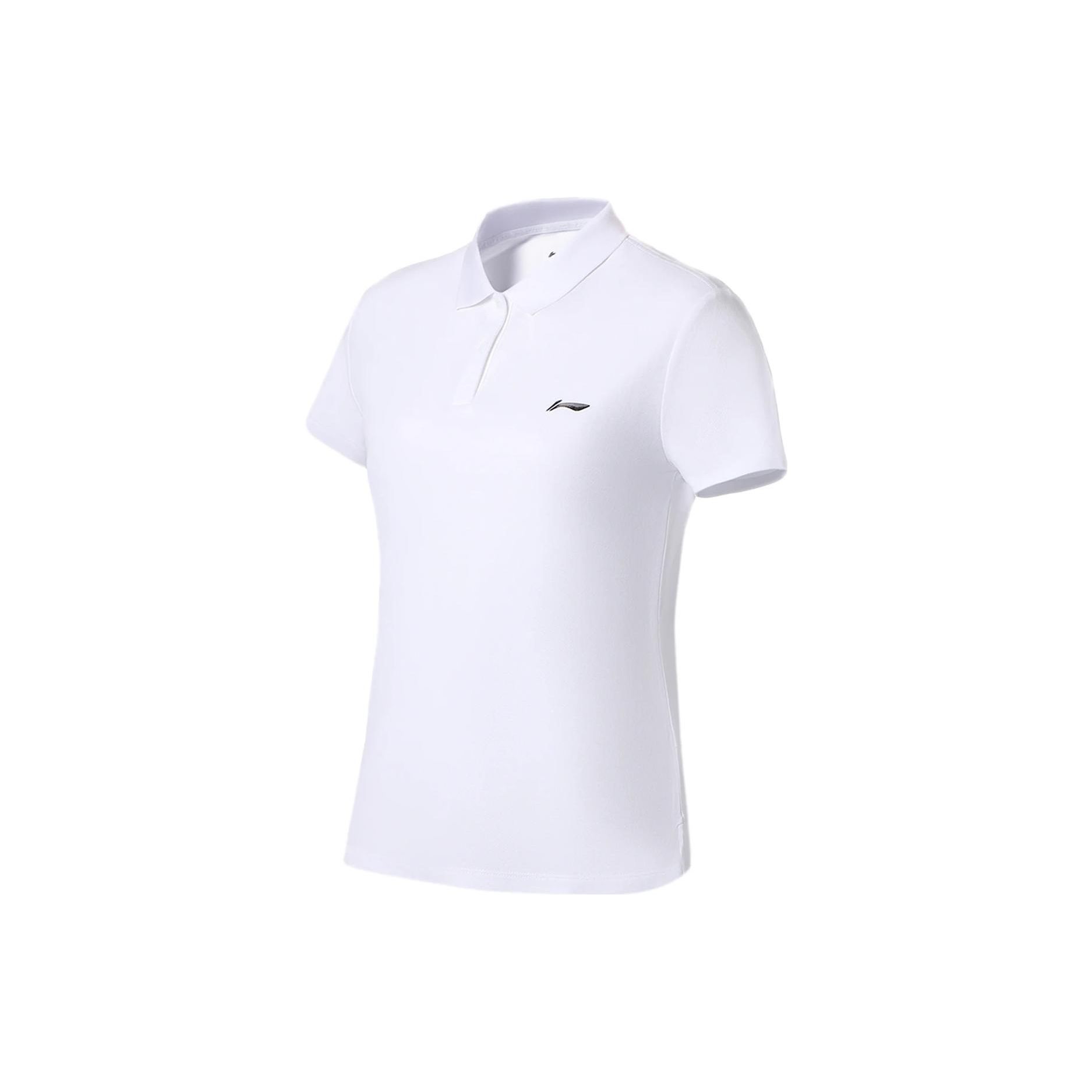 

Li Ning Fitness Series однотонный логотип дышащая повседневная спортивная рубашка-поло женские топы белого цвета APLS068-7 S