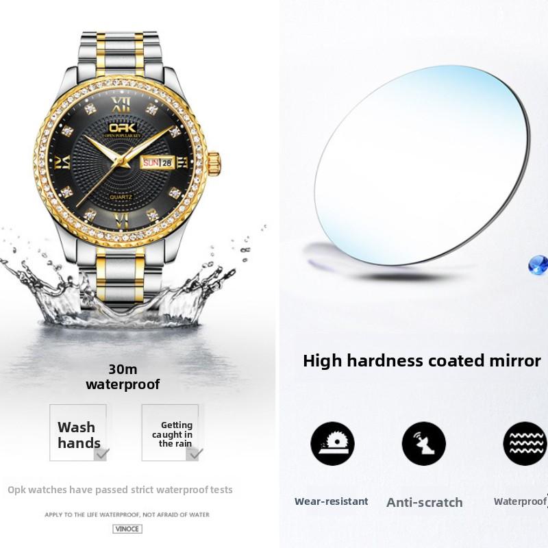 OPK Watch Double Calendar Quartz Watch Men's Watch Men's Watch