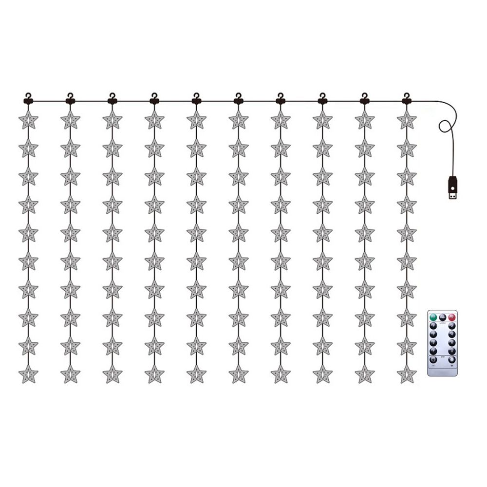 

Планировка комнаты для дома, свадьбы, вечеринки. Декор окна. Светодиодная лампа-звезда, гирлянда. Рождественское освещение. 100LEDs-USB