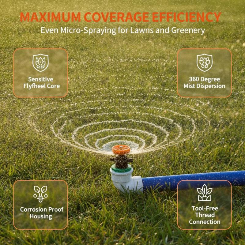 3/5Pcs Scattering Nozzle 360 Degree Rotating Sprinkler Male Thread Irrigation Nozzle Garden Farm Balcony Yard Watering Nozzle