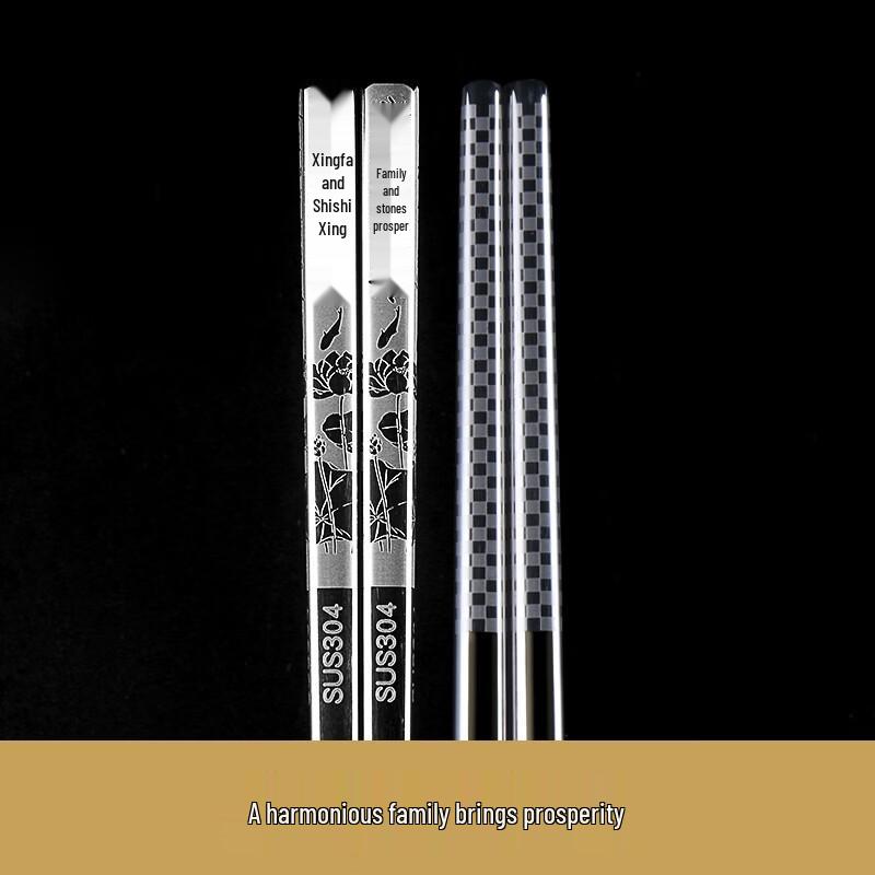 

Ruhan Harmony & Prosperity Cartoon Stainless Steel Chopsticks Set