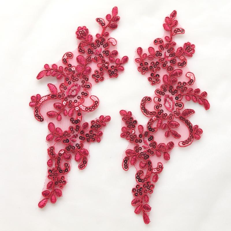 1 Paar zum Annähen & Aufbügeln Spitze Blumen Applikation Aufnäher Bestickter Stoffbesatz Aufkleber für Kleiderflicken DIY Bastelarbeiten