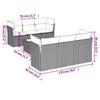 7-teiliges Gartensofa-Set mit Kissen Schwarzes Poly-Rattan