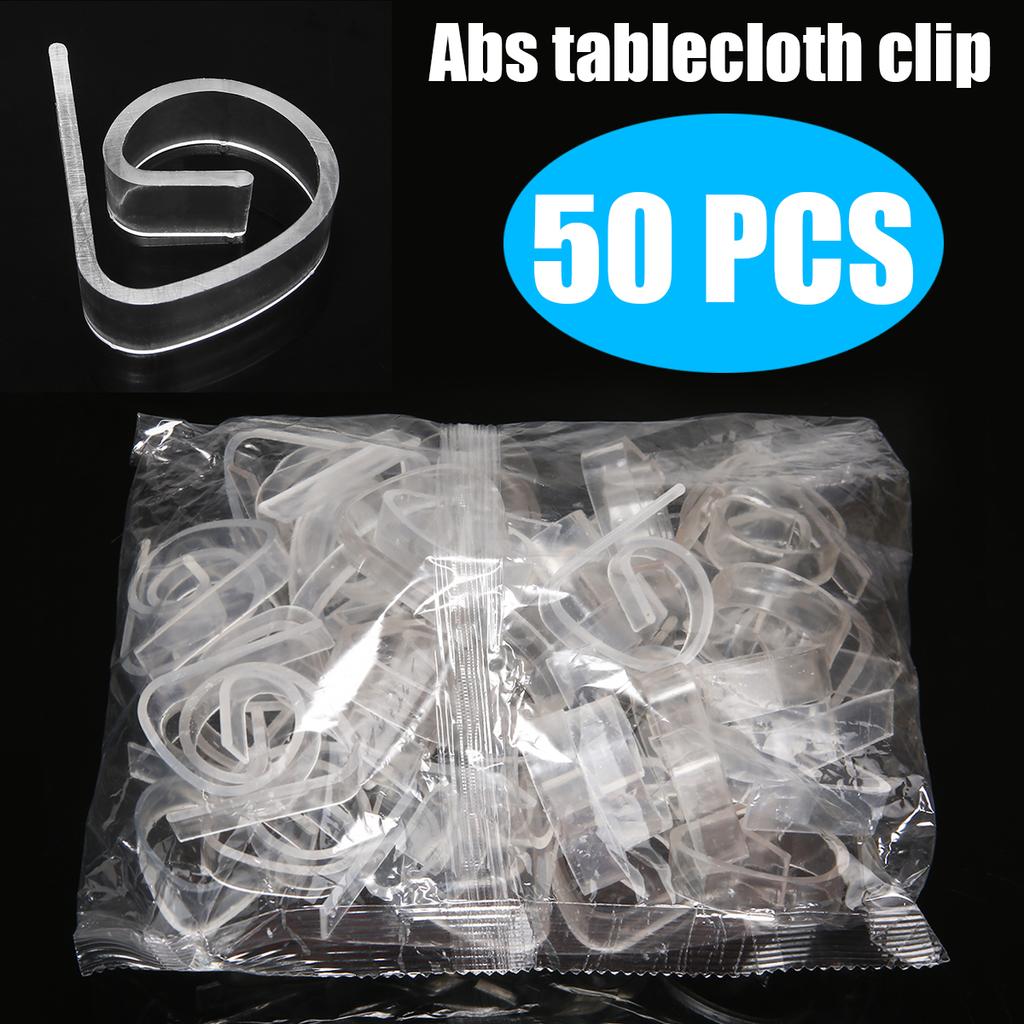 Cheap Pack of 50pcs Clear ABS Plastic Tablecloth Clips Table Cover