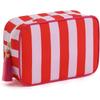 Polyester Striped Makeup Bag With Tassels For Daily Use And Travel Storage