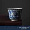 Vintage Blue & White Ceramic Tea Cup – Antique-Style Personal Kung Fu Tea Tasting Cup Gift