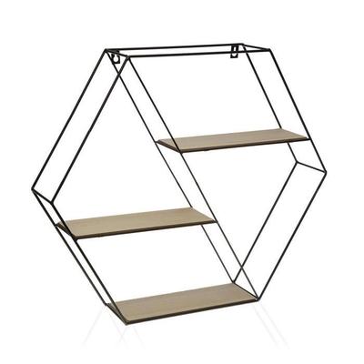 Industrial Style Wall Shelf - VERSA - Mumbai - Wood and Metal - Brown