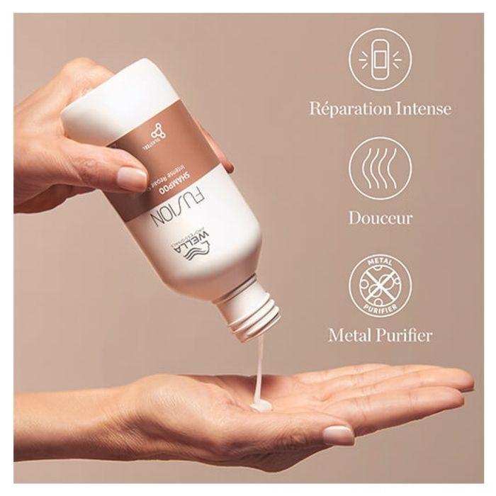 Wella Professionals Fusion Shampoing réparation intense pour cheveux abîmés et fragilisés 250ml