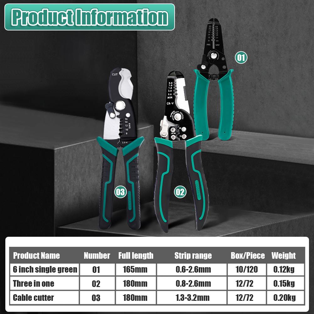 9 In 1 Wire Strippers Cutter Multi-function Nippers Sharp-nosed Peeling Pliers Electric Cable Stripping Electrician Crimpingtool