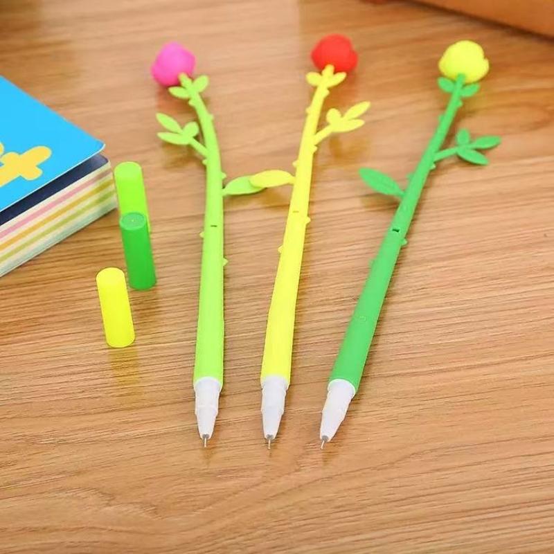 Gift Creative Camellia Kawai Gel Pen Cute Cartoon Learning Stationery Flower Personalized Office School Supplies Lovely