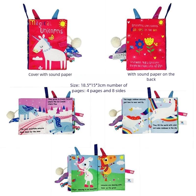 Montessori Weiche Babybücher - 3D Fühlbücher mit hohem Kontrast für frühes Lernen, Lernspielzeug für Kinder