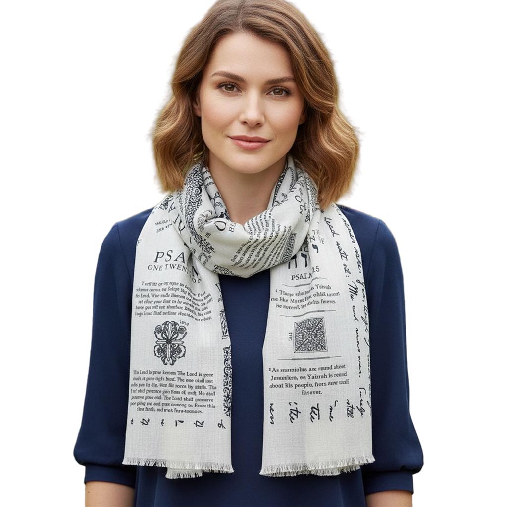 Vintage Aesthetic Scarf Christian Inspirational Bible Verse Blanket Scarf Christian Prayer Scarf for Women Teacher Mother Gifts