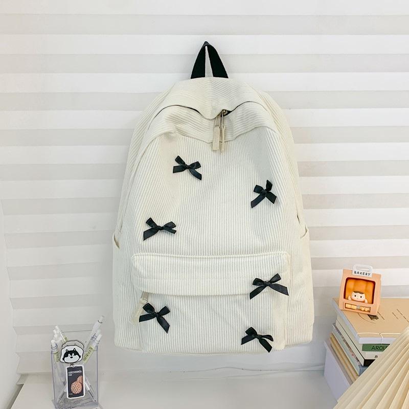 Rucksack aus Cord im koreanischen Stil: Großes Fassungsvermögen, leicht, perfekt für Schule und Reisen
