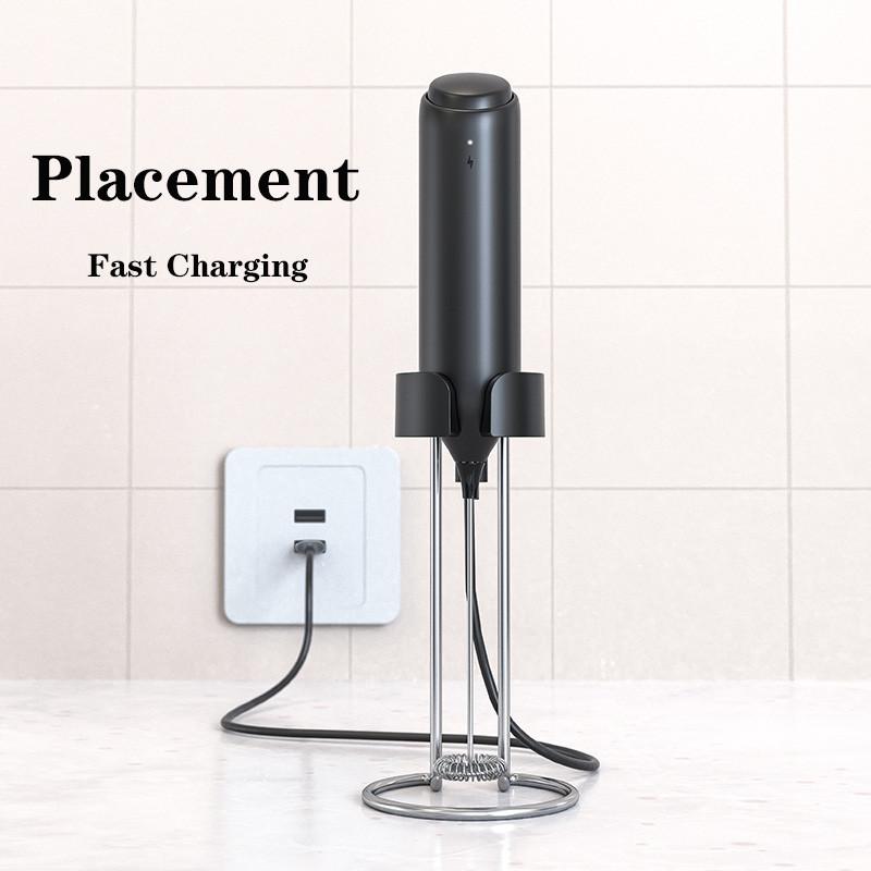 Typ C Elektrischer Milchaufschäumer Schaummacher Wiederaufladbar Handheld Schneebesen Aufschäumer Hohe Geschwindigkeiten Mixer Kaffee Cappuccino Aufschäumstab